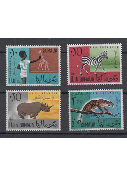 1960 SOMALIA ANIMALI AFRICANI PRO INFANZIA 4 val.
